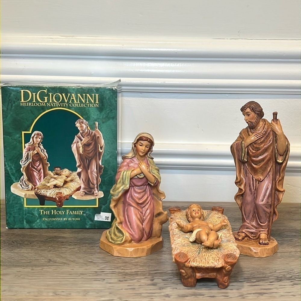 DiGiovanni Heirloom Nativity Collection “The Holy Family” Resin Figurines in Box